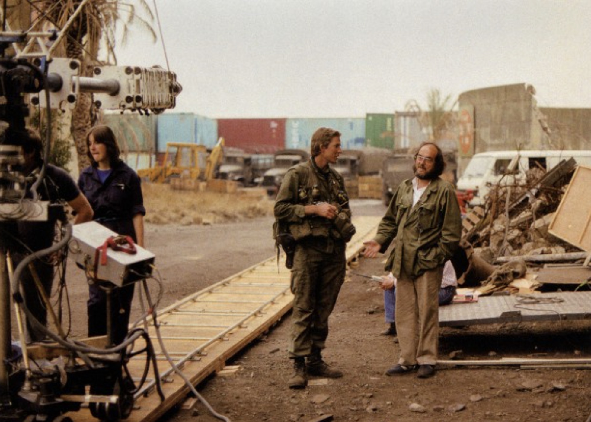 Matthew Modine and Kubrick prepping for a dolly shot